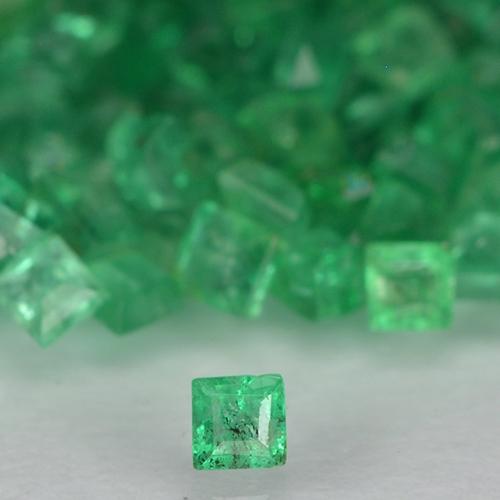 2,41 ct natürliche grüner Smaragd-Edelsteine, Quadrat, SI