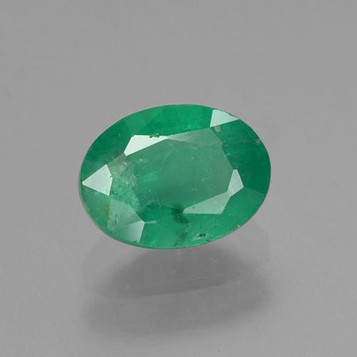 0,88 ctw natürlicher grüner Smaragd, Oval Schliff, SI