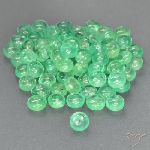 0.31ct Natürlicher Blasses Gelbgrün Smaragd, Runden, Transparent
