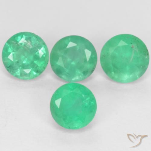 0.73 ct natürliche Jadegrün Smaragd-Edelsteine, Runden, SI-I1