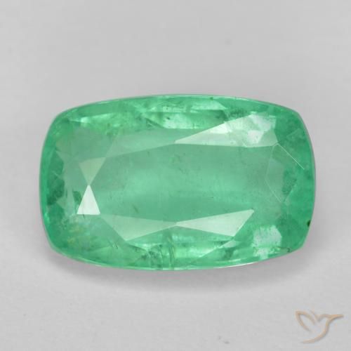 2.31ct Natürlicher hellgrün Smaragd, Kissen, SI-I1, Photo A