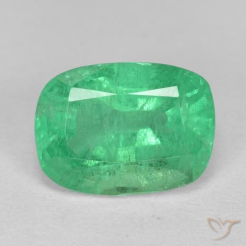 2.17ct Natürlicher hellgrün Smaragd, Kissen, I1