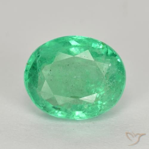 2.09ct Natürlicher hellgrün Smaragd, Oval, I1