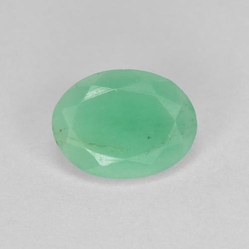 0,97 ctw natürlicher grüner Smaragd, Oval Schliff, SI-I1