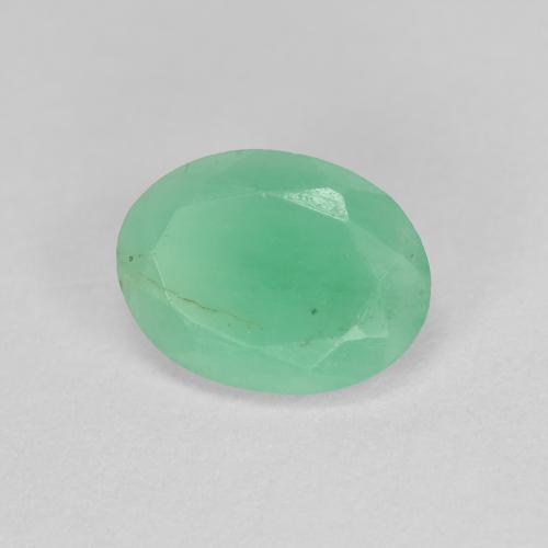 0,97 ctw natürlicher grüner Smaragd, Oval Schliff, SI-I1