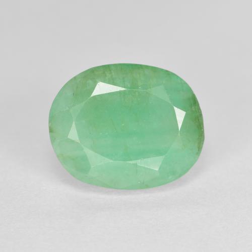 2,39 ctw natürlicher grüner Smaragd, Oval Schliff, SI-I1