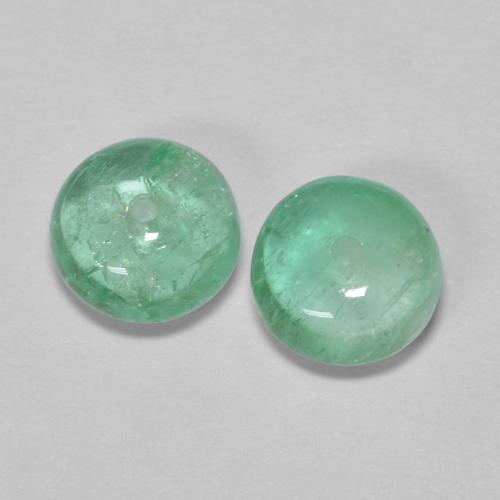 1,34 ct natürliche grüner Smaragd-Edelsteine, Rundschliff, Transparent