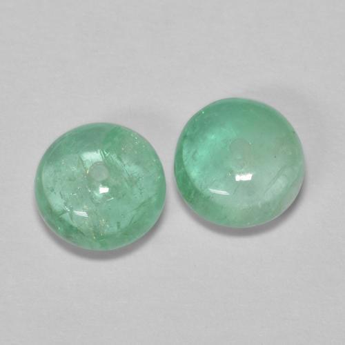 1,34 ct natürliche grüner Smaragd-Edelsteine, Rundschliff, Transparent
