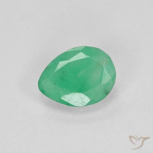 0.37ct Natürlicher Mittelgrün Smaragd, Birnenform, SI