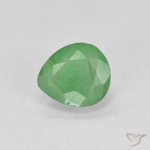 0.41ct Natürlicher Mittelgrün Smaragd, Birnenform, SI