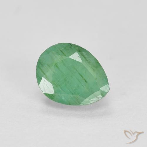 0.47ct Natürlicher Farngrün Smaragd, Birnenform, SI