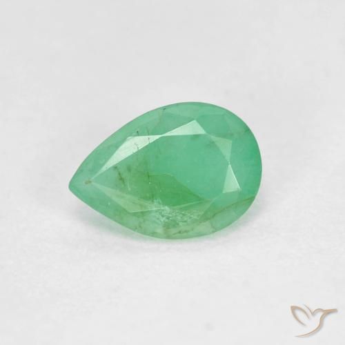0.55ct Natürlicher Farngrün Smaragd, Birnenform, VS-SI