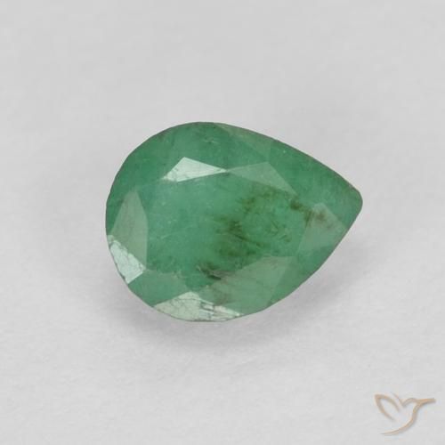 0.37ct Natürlicher Mittelgrün Smaragd, Birnenform, VS-SI