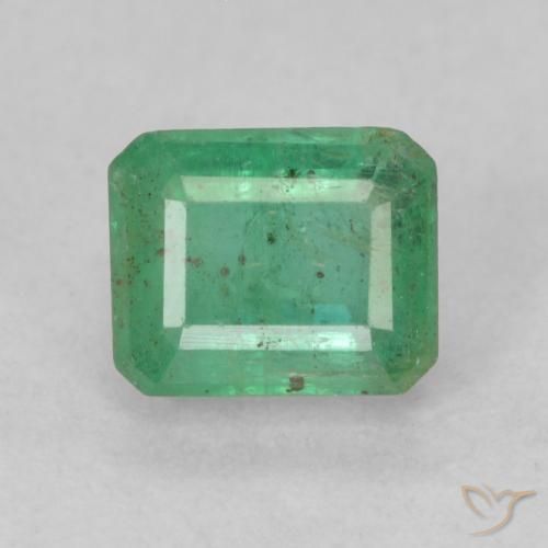 0.74ct Natürlicher Helles kühles Grün Smaragd, Oktagonschliff, SI, Photo A