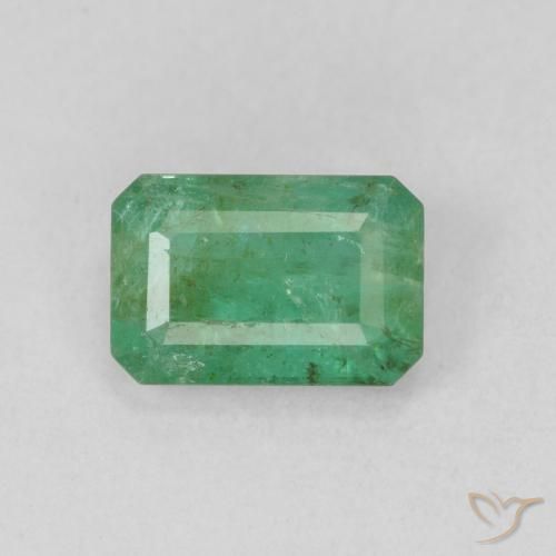 0.88ct Natürlicher Helles kühles Grün Smaragd, Smaragdschliff, SI