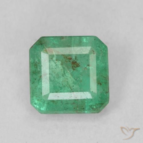 0.66ct Natürlicher Helles Smaragdgrün Smaragd, Smaragdschliff, SI