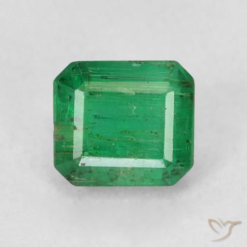 0.77ct Natürlicher Mittelgrün Smaragd, Smaragdschliff, SI