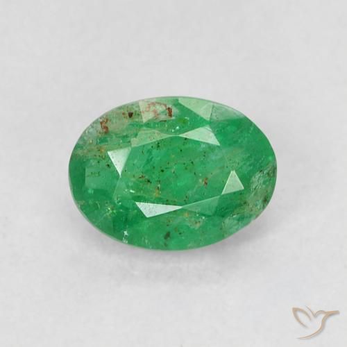 0.57ct Natürlicher hellgrün Smaragd, Oval, SI, Photo A