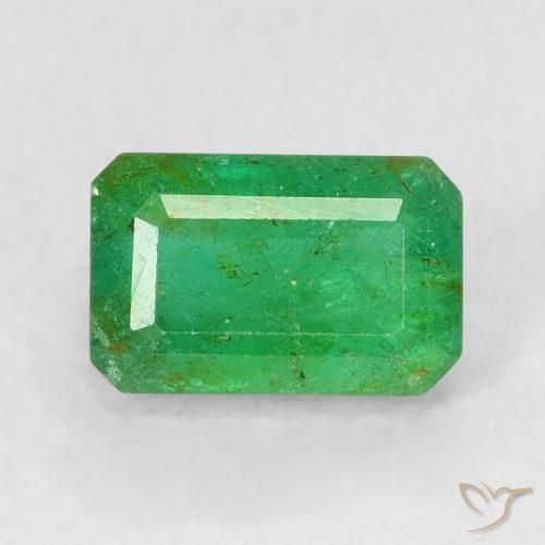 0.66ct Natürlicher gelblich-grün Smaragd, Smaragdschliff, SI