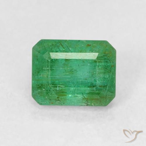 0.58ct Natürlicher Kleeblatt Grün Smaragd, Smaragdschliff, SI