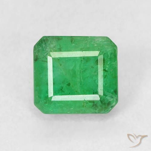 0.72ct Natürlicher Mittelgrün Smaragd, Smaragdschliff, SI-I1