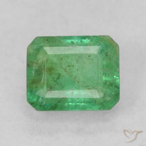 0.51ct Natürlicher Mittelgrün Smaragd, Smaragdschliff, SI-I1