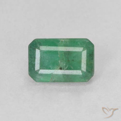 0.57ct Natürlicher Blau-grün Smaragd, Smaragdschliff, SI-I1