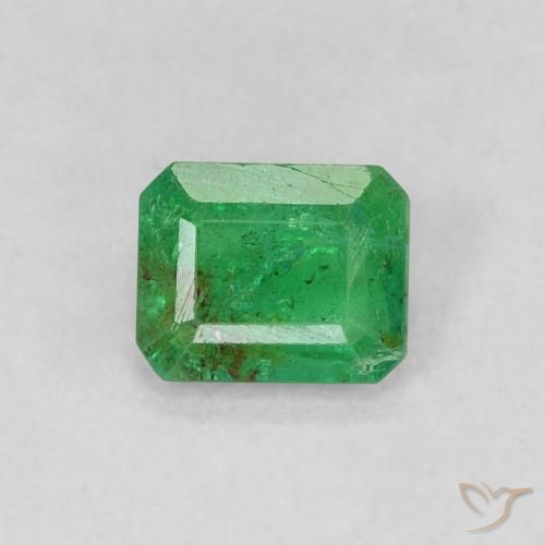 0.62ct Natürlicher Kleeblatt Grün Smaragd, Smaragdschliff, SI