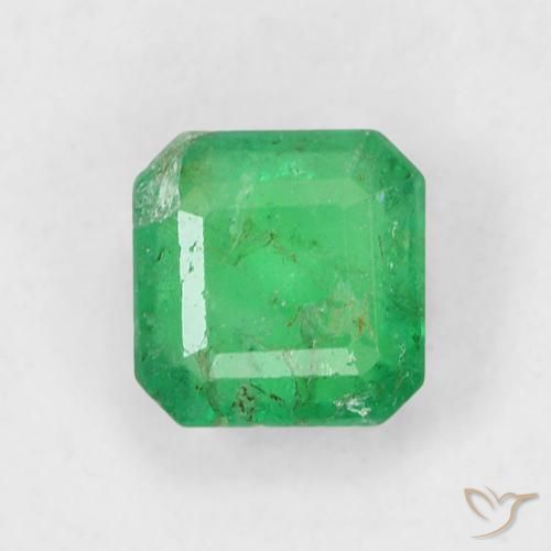0.46ct Natürlicher Mittelgrün Smaragd, Smaragdschliff, SI