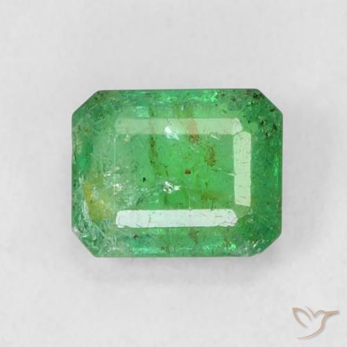 0.55ct Natürlicher Mittelgrün Smaragd, Smaragdschliff, SI-I1