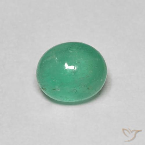 0.86ct Natürlicher Intensives Minzgrün Smaragd, Oval, Lichtdurchlässig