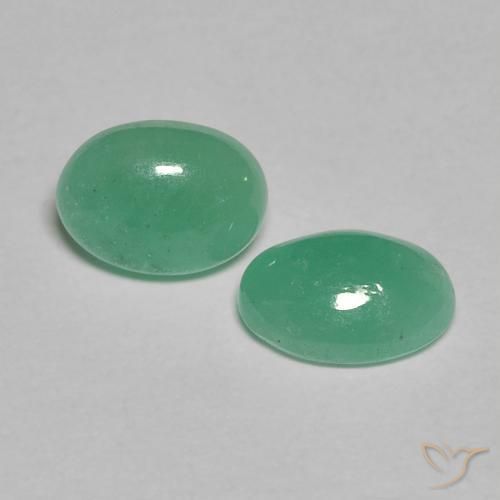 1.08 ct natürliche Mittleres helles Grün Smaragd-Edelsteine, Oval, Lichtdurchlässig