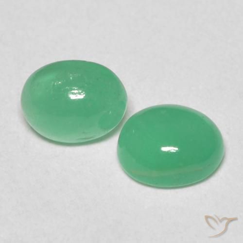 0.72 ct natürliche Kleeblatt Grün Smaragd-Edelsteine, Oval, Lichtdurchlässig