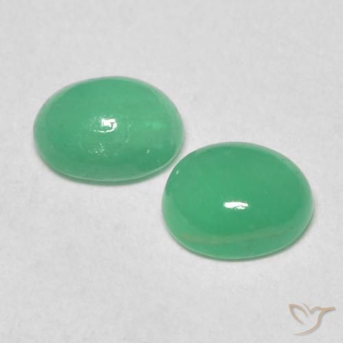 0.72 ct natürliche Kleeblatt Grün Smaragd-Edelsteine, Oval, Lichtdurchlässig