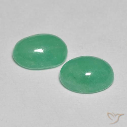 1.64 ct natürliche Mittleres helles Grün Smaragd-Edelsteine, Oval, Lichtdurchlässig
