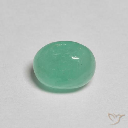 0.77ct Natürlicher Pistaziengrün Smaragd, Oval, Lichtdurchlässig