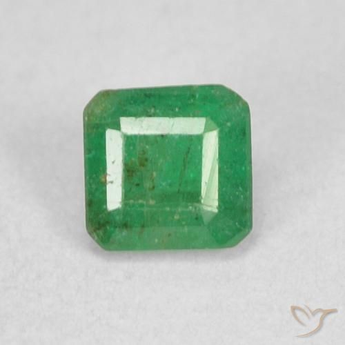 0.26ct Natürlicher Warmes Grün Smaragd, Oktagonschliff, SI, Photo A