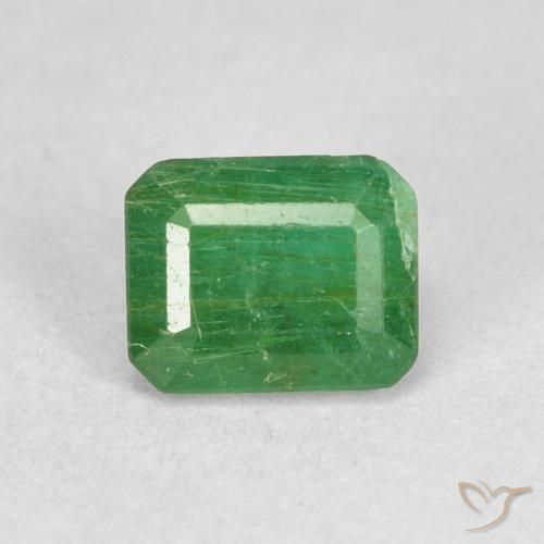 0.59ct Natürlicher Mittelgrün Smaragd, Smaragdschliff, SI