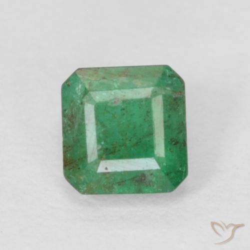0.40ct Natürlicher Mittelgrün Smaragd, Smaragdschliff, SI