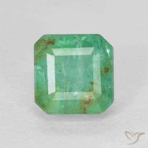 0.45ct Natürlicher hellgrün Smaragd, Oktagonschliff, SI, Photo A