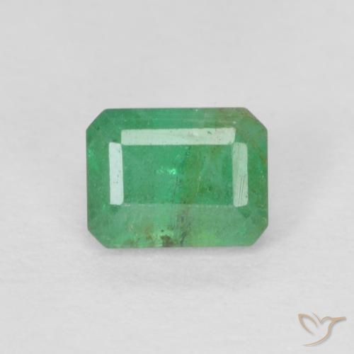 0.43ct Natürlicher Mittelgrün Smaragd, Smaragdschliff, SI