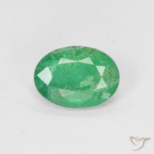 0.47ct Natürlicher Brillantes Grün Smaragd, Oval, SI, Photo A
