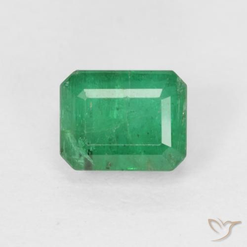 0.71ct Natürlicher Mittelgrün Smaragd, Smaragdschliff, SI