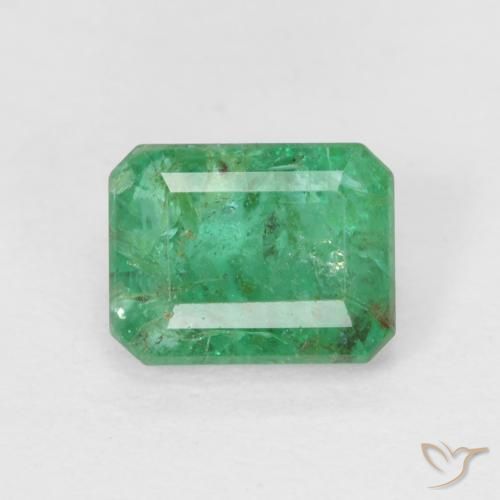 0.78ct Natürlicher hellgrün Smaragd, Smaragdschliff, SI