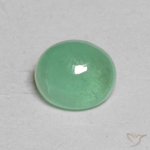 0.64ct Natürlicher mintgrün Smaragd, Oval, Lichtdurchlässig, Photo A