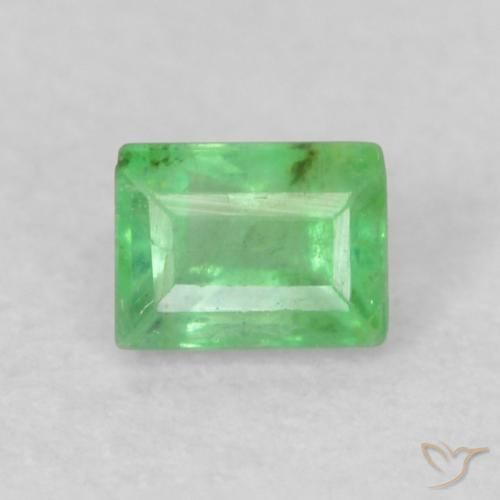 0.16ct Natürlicher Helles Kleeblattgrün Smaragd, Baguette, VS-SI