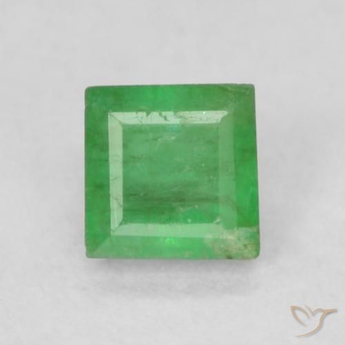 0.16ct Natürlicher Kleeblatt Grün Smaragd, Quadrat, I1