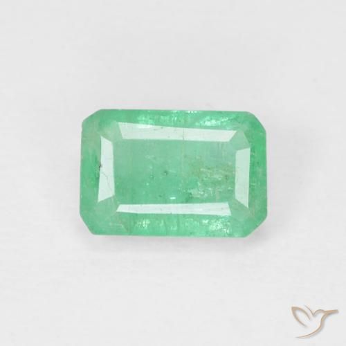 0.64ct Natürlicher hellgrün Smaragd, Smaragdschliff, SI