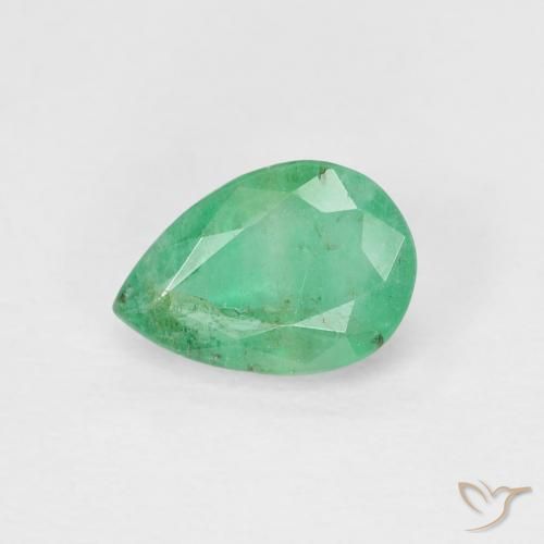 0.64ct Natürlicher Kühles Grün Smaragd, Birnenform, VS-SI, Photo A