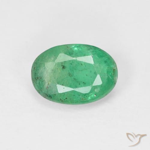 0.79ct Natürlicher hellgrün Smaragd, Oval, VS-SI